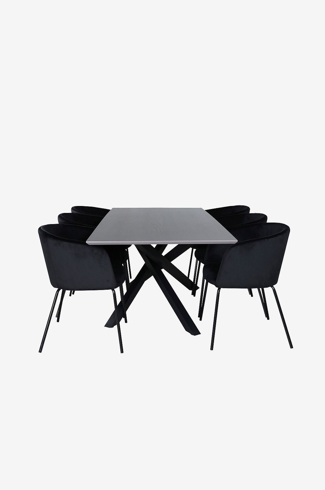 Venture Home – Matgrupp Piazza med 6 st matstolar Berit – Grå – Matgrupp 6 personer – Från Homeroom