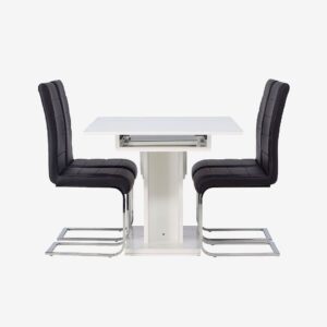 Venture Home – Matgrupp Pluto med 4st stolar Tempo – Vit – Matgrupp 4 personer – Från Homeroom