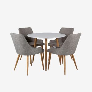 Venture Home – Matgrupp Polar med 4 stolar Plaza – Vit – Matgrupp 4 personer – Från Homeroom