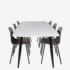 Venture Home – Matgrupp Polar med 6 stolar Arctic – Vit – Matgrupp 6 personer – Från Homeroom