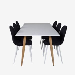 Venture Home – Matgrupp Polar med 6 stolar Polar – Vit – Matgrupp 6 personer – Från Homeroom