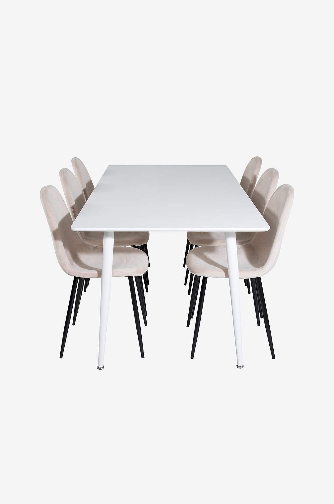 Venture Home – Matgrupp Polar med 6st matstolar Polar – Vit – Matgrupp 6 personer – Från Homeroom