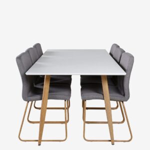 Venture Home – Matgrupp Polar med stolarna Mace – Grå – Matgrupp 6 personer – Från Homeroom