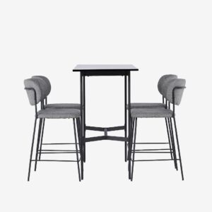 Venture Home – Matgrupp Rax med 4st stolar Bell – Svart – Matgrupp 4 personer – Från Homeroom