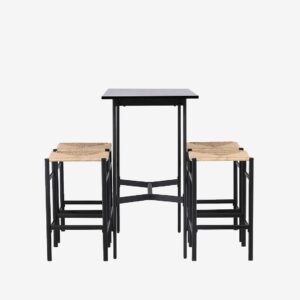 Venture Home – Matgrupp Rax med 4st stolar Polly – Svart – Matgrupp 4 personer – Från Homeroom