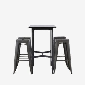 Venture Home – Matgrupp Rax med 4st stolar Tempe – Svart – Matgrupp 4 personer – Från Homeroom