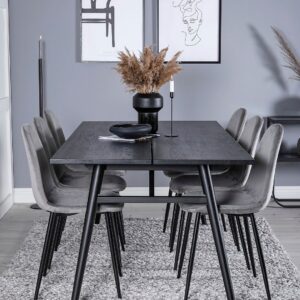 Venture Home – Matgrupp Saltö inkl 6st matstolar Penally – Svart – Matgrupp 6 personer – Från Homeroom