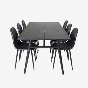 Venture Home – Matgrupp Saltö inkl 6st matstolar Penally – Svart – Matgrupp 6 personer – Från Homeroom