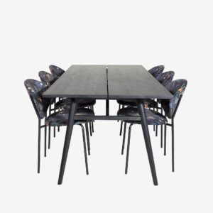 Venture Home – Matgrupp Sleek med 6st matstolar Vault – Svart – Matgrupp 6 personer – Från Homeroom