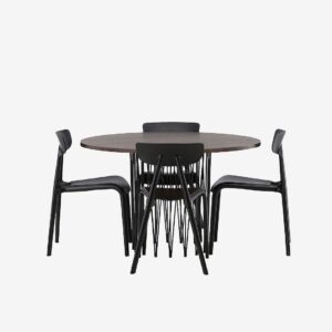 Venture Home – Matgrupp Stone med 4st stolar Ursholmen – Brun – Matgrupp 4 personer – Från Homeroom