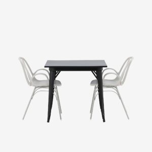 Venture Home – Matgrupp Tempe med 2st matstolar Dyrön – Svart – Matgrupp 2 personer – Från Homeroom