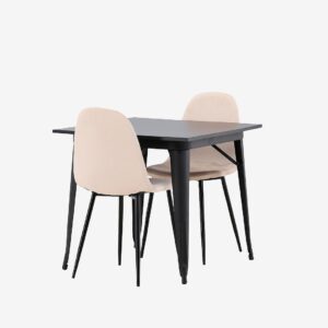 Venture Home – Matgrupp Tempe med 2st matstolar Polar – Beige – Matgrupp 2 personer – Från Homeroom