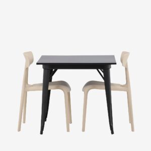 Venture Home – Matgrupp Tempe med 2st matstolar Ursholmen – Svart – Matgrupp 2 personer – Från Homeroom