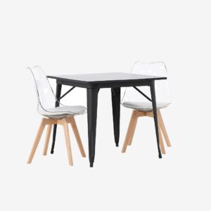 Venture Home – Matgrupp Tempe med 2st stolar Edvin – Svart – Matgrupp 4 personer – Från Homeroom