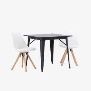 Venture Home – Matgrupp Tempe med 2st stolar Zeno – Svart – Matgrupp 4 personer – Från Homeroom