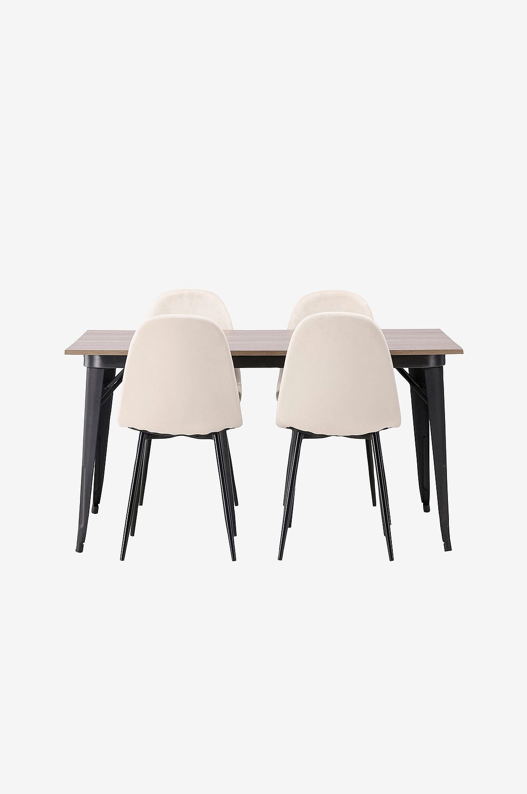 Venture Home – Matgrupp Tempe med 4st matstolar Polar – Brun – Matgrupp 4 personer – Från Homeroom