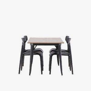 Venture Home - Matgrupp Tempe med 4st stolar Ursholmen - Brun - Matgrupp 4 personer - Från Homeroom