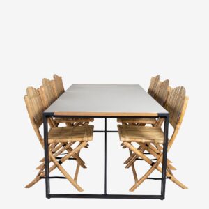 Venture Home – Matgrupp Texas med 6st matstolar Cane – Beige – Matgrupper – Från Homeroom