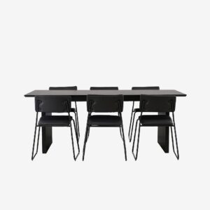 Venture Home – Matgrupp Vail med 6st matstolar Kenth – Svart – Matgrupp 6 personer – Från Homeroom