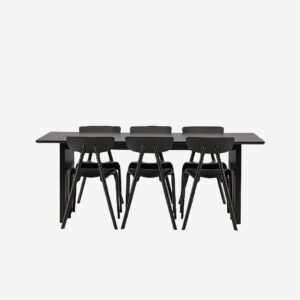 Venture Home – Matgrupp Vail med 6st matstolar Ursholmen – Svart – Matgrupp 6 personer – Från Homeroom