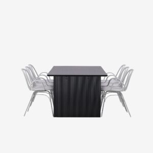 Venture Home – Matgrupp Vail med 6st stolar Dyrön – Svart – Matgrupp 6 personer – Från Homeroom