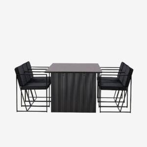 Venture Home – Matgrupp Vail med 6st stolar Richmond – Svart – Matgrupp 6 personer – Från Homeroom