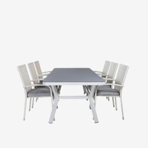 Venture Home – Matgrupp Virya med 6st matstolar Anna – Vit – Matgrupper – Från Homeroom