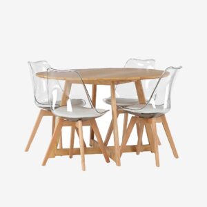 Venture Home – Matgrupp Yadikon med 4st stolar Edvin – Brun – Matgrupp 4 personer – Från Homeroom