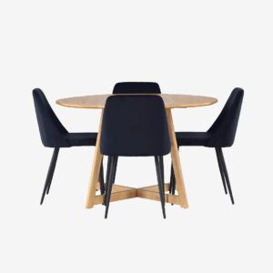 Venture Home – Matgrupp Yadikon med 4st stolar Night – Brun – Matgrupp 4 personer – Från Homeroom