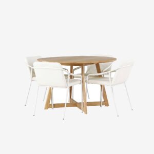 Venture Home – Matgrupp Yadikon med 4st stolar Tvist – Brun – Matgrupp 4 personer – Från Homeroom