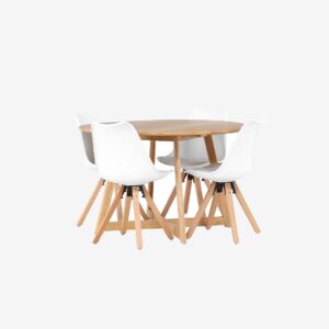 Venture Home – Matgrupp Yadikon med 4st stolar Zeno – Vit – Matgrupp 4 personer – Från Homeroom