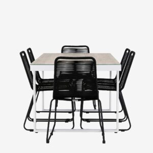 Venture Home – Merlo Matgrupp med stolar Lindos – Svart – Matgrupper – Från Homeroom