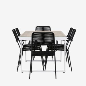 Venture Home – Merlo Matgrupp med stolar Lindos – Svart – Matgrupper – Från Homeroom