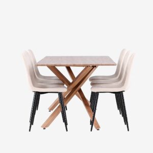 Venture Home – Piazza matbord med Polar matstol – Beige – Matgrupp 6 personer – Från Homeroom