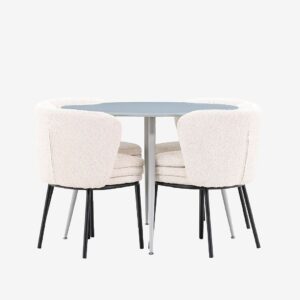 Venture Home – Plaza matbord med Agnes matstol – Vit – Matgrupp 4 personer – Från Homeroom