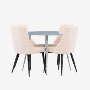 Venture Home – Plaza matbord med Leone matstol – Beige – Matgrupp 4 personer – Från Homeroom