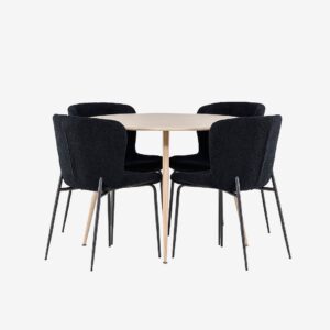 Venture Home – Plaza matbord med Modesto matstol – Svart – Matgrupp 4 personer – Från Homeroom