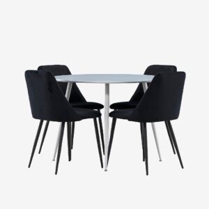 Venture Home – Plaza matbord med Night matstol – Svart – Matgrupp 4 personer – Från Homeroom