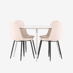 Venture Home – Plaza matbord med Polar matstol – Beige – Matgrupp 4 personer – Från Homeroom