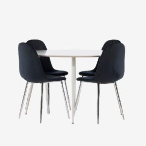 Venture Home – Plaza matbord med Polar matstol – Silver – Matgrupp 4 personer – Från Homeroom