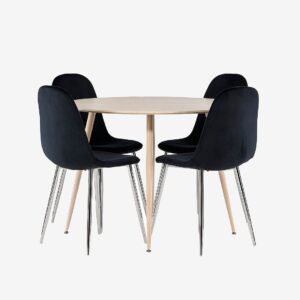 Venture Home – Plaza matbord med Polar matstol – Silver – Matgrupp 4 personer – Från Homeroom