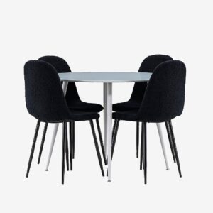 Venture Home – Plaza matbord med Polar matstol – Svart – Matgrupp 4 personer – Från Homeroom