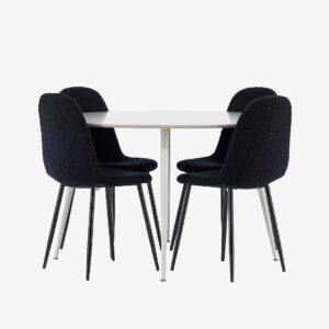 Venture Home – Plaza matbord med Polar matstol – Svart – Matgrupp 4 personer – Från Homeroom