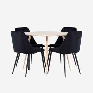 Venture Home – Plaza matbord med Night matstol – Svart – Matgrupp 4 personer – Från Homeroom