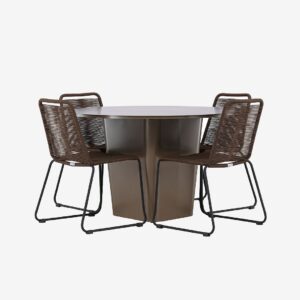 Venture Home – Santa Fe Matgrupp med stolar Lindos – Brun – Matgrupper – Från Homeroom