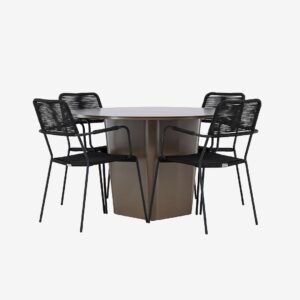 Venture Home – Santa Fe Matgrupp med stolar Lindos – Svart – Matgrupper – Från Homeroom