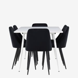 Venture Home – Silar Matbord med Night Matstol – Svart – Matgrupp 4 personer – Från Homeroom