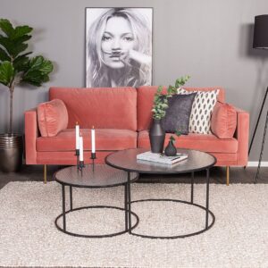 Venture Home – Soffa Boel, 3-sits – Rosa – 3-sits soffor – Från Homeroom