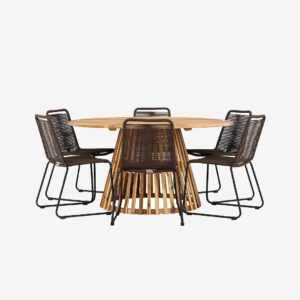 Venture Home – Tucumán Matgrupp med stolar Lindos – Brun – Matgrupper – Från Homeroom