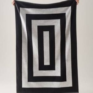 WILLIAM badlakan 100×150 cm Svart/beige